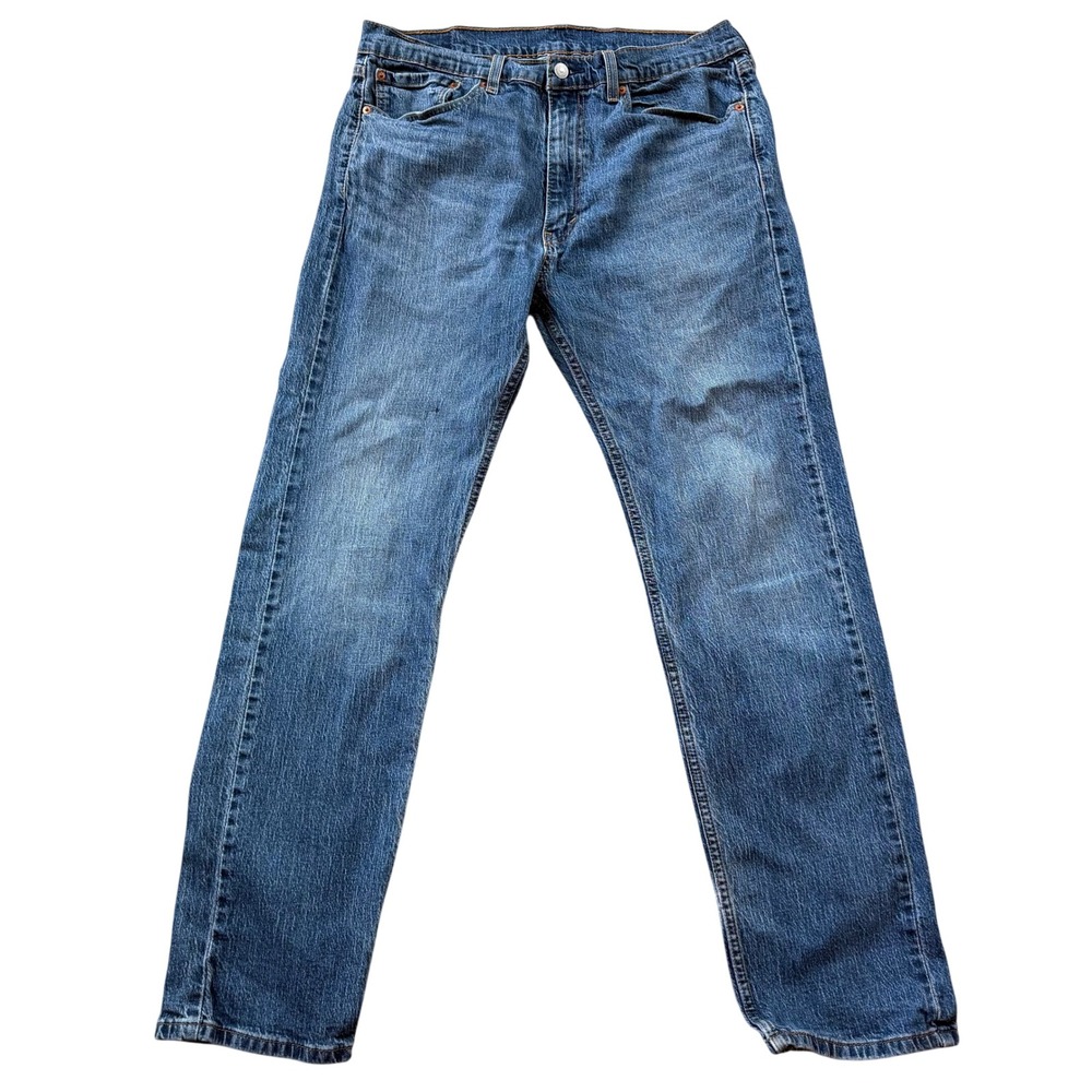 Levi Strauss 505 Mens Blue Wash Straight Fit Denim Jeans Size 36x32‎ - Picture 2 of 7